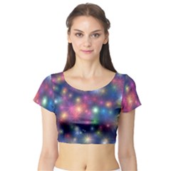 Abstract Background Graphic Design Short Sleeve Crop Top (tight Fit) by Nexatart