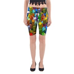 Cubes Assorted Random Toys Yoga Cropped Leggings by Nexatart