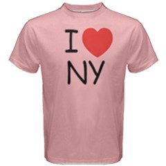 1pink I Love New York  Men s Cotton Tee by FunnySaying