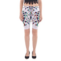 Damask Decorative Ornamental Yoga Cropped Leggings by Nexatart