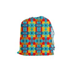 Pop Art Abstract Design Pattern Drawstring Pouches (medium)  by Nexatart