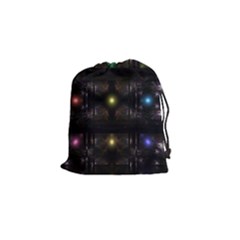 Abstract Sphere Box Space Hyper Drawstring Pouches (small)  by Nexatart