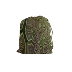 Fractal Complexity 3d Dimensional Drawstring Pouches (medium)  by Nexatart
