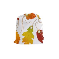 Vector Beautiful Maple Leaf Drawstring Pouches (medium)  by Nexatart