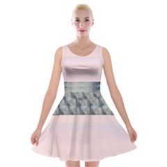 Sunset And Clouds Velvet Skater Dress by SusanFranzblau
