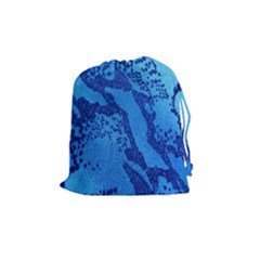 Background Tissu Fleur Bleu Drawstring Pouches (medium)  by Nexatart