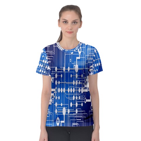 Board Circuits Trace Control Center Women s Sport Mesh Tee by Nexatart