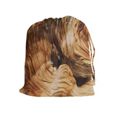 Brown Beige Abstract Painting Drawstring Pouches (extra Large) by Nexatart