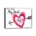 You Are My Beat / Pink And Teal Hearts Pattern (white)  Mini Canvas 7  x 5  View1