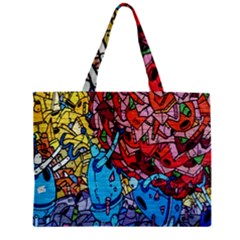 Colorful Graffiti Art Zipper Mini Tote Bag by Nexatart
