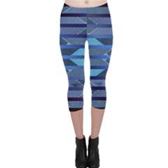 Fabric Texture Alternate Direction Capri Leggings  by Nexatart