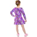 Flowers Abstract Digital Art Kids  Long Sleeve Velvet Dress View2