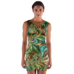 Fractal Artwork Pattern Digital Wrap Front Bodycon Dress by Nexatart