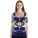 Fractal Fantasy Blue Beauty Butterfly Sleeve Cutout Tee  View1