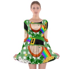 Lucky Irish Long Sleeve Skater Dress by Valentinaart