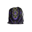 Fractal Sparkling Purple Abstract Drawstring Pouches (Medium)  View1
