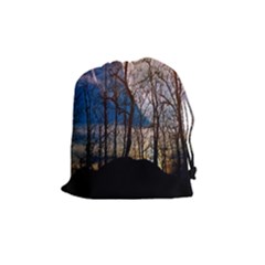 Full Moon Forest Night Darkness Drawstring Pouches (medium)  by Nexatart