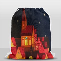 Market Christmas Light Drawstring Bag (small) by Nexatart