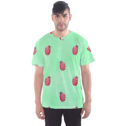 Ladybug Pattern Men s Sport Mesh Tee by Nexatart