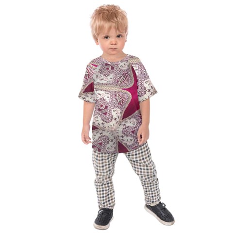 Morocco Motif Pattern Travel Kids  Raglan Tee by Nexatart