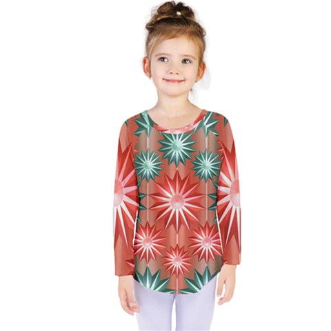Star Pattern  Kids  Long Sleeve Tee by Nexatart