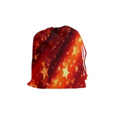 Star Christmas Pattern Texture Drawstring Pouches (medium)  by Nexatart