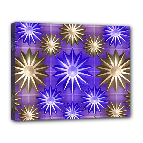 Stars Patterns Christmas Background Seamless Canvas 14  X 11  by Nexatart