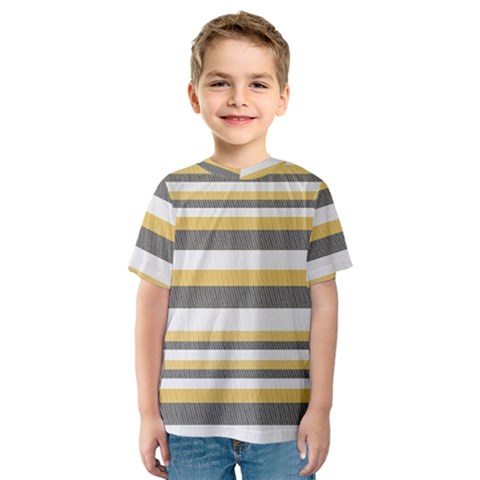 Textile Design Knit Tan White Kids  Sport Mesh Tee by Nexatart