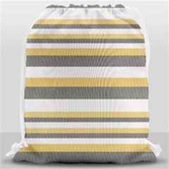 Textile Design Knit Tan White Drawstring Bag (large) by Nexatart