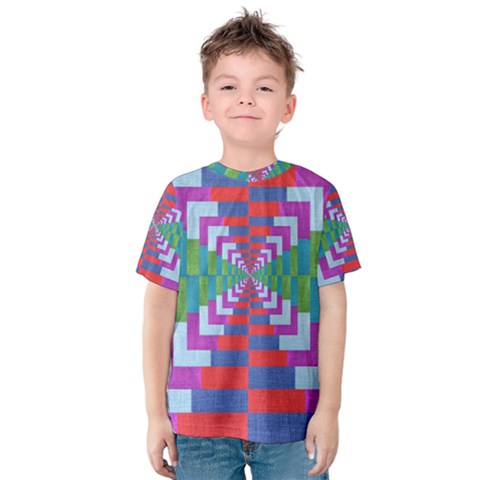 Texture Fabric Textile Jute Maze Kids  Cotton Tee by Nexatart