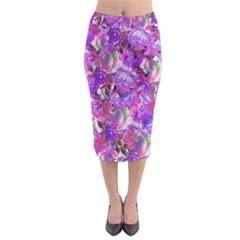 Flowers Abstract Digital Art Midi Pencil Skirt by Amaryn4rt