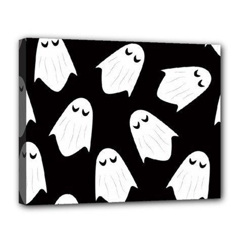 Ghost Halloween Pattern Canvas 14  X 11  by Amaryn4rt
