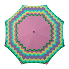 Easter Chevron Pattern Stripes Golf Umbrellas by Amaryn4rt
