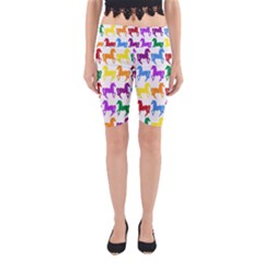 Colorful Horse Background Wallpaper Yoga Cropped Leggings by Amaryn4rt