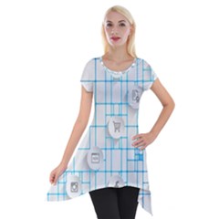 Icon Media Social Network Short Sleeve Side Drop Tunic by Amaryn4rt