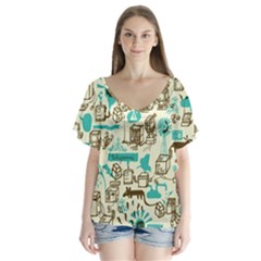 Telegramme Flutter Sleeve Top by Amaryn4rt