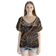 Trees Forests Pattern Flutter Sleeve Top by Amaryn4rt