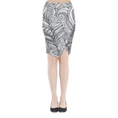 Zentangle Art Patterns Midi Wrap Pencil Skirt by Amaryn4rt