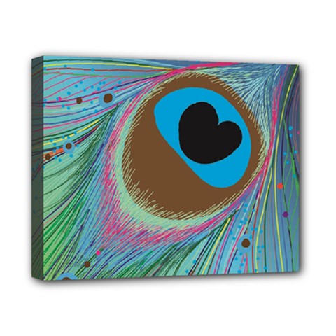 Peacock Feather Lines Background Canvas 10  X 8  by Simbadda