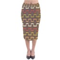 Fabric Texture Vintage Retro 70s Zig Zag Pattern Velvet Midi Pencil Skirt View1