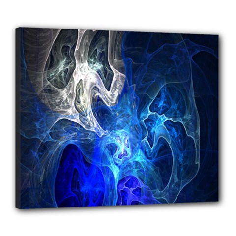 Ghost Fractal Texture Skull Ghostly White Blue Light Abstract Canvas 24  X 20  by Simbadda