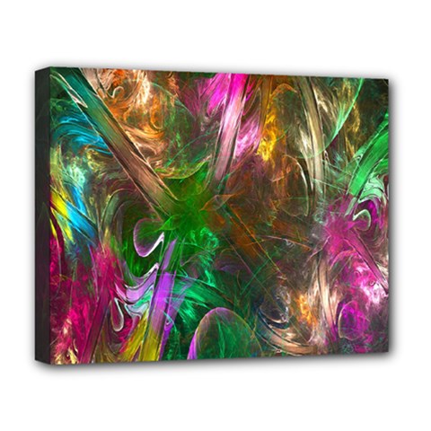 Fractal Texture Abstract Messy Light Color Swirl Bright Deluxe Canvas 20  X 16   by Simbadda