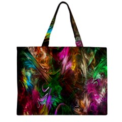 Fractal Texture Abstract Messy Light Color Swirl Bright Zipper Mini Tote Bag by Simbadda