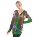 Fractal Texture Abstract Messy Light Color Swirl Bright Women s Tie Up Tee View1