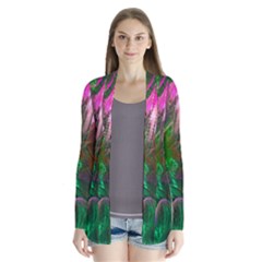 Fractal Texture Abstract Messy Light Color Swirl Bright Cardigans by Simbadda
