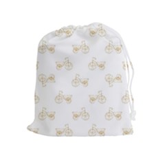 Retro Bicycles Motif Vintage Pattern Drawstring Pouches (extra Large) by dflcprints