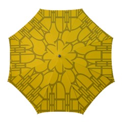 The Michigan Pattern Yellow Golf Umbrellas by Simbadda