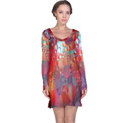 Texture Spots Circles Long Sleeve Nightdress by Simbadda