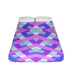 Geometric Gingham Merged Retro Pattern Fitted Sheet (full/ Double Size) by Simbadda