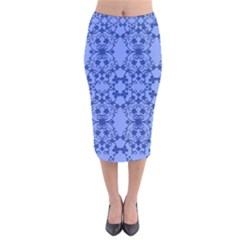 Floral Ornament Baby Boy Design Retro Pattern Velvet Midi Pencil Skirt by Simbadda
